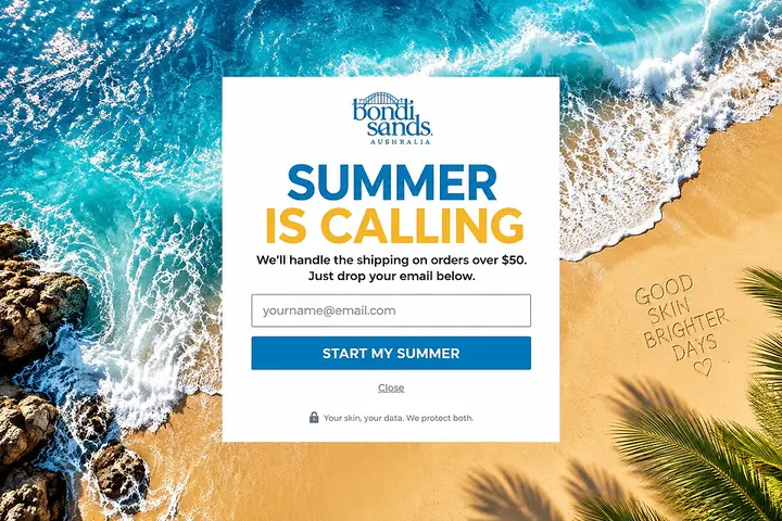 Email popup concept from the library