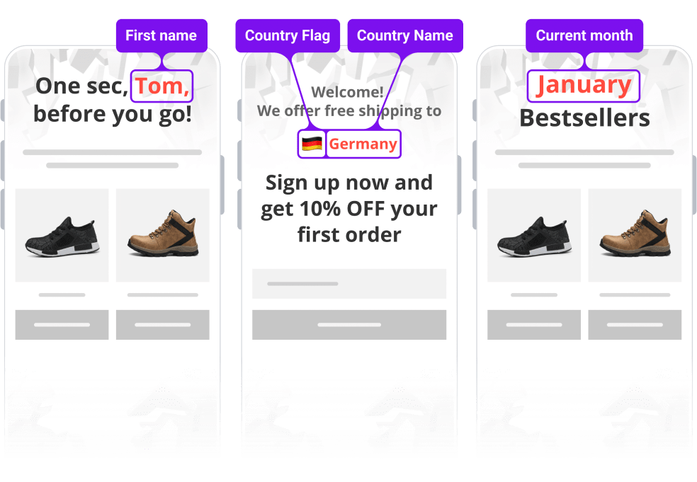 Automatic 1-to-1 personalization example