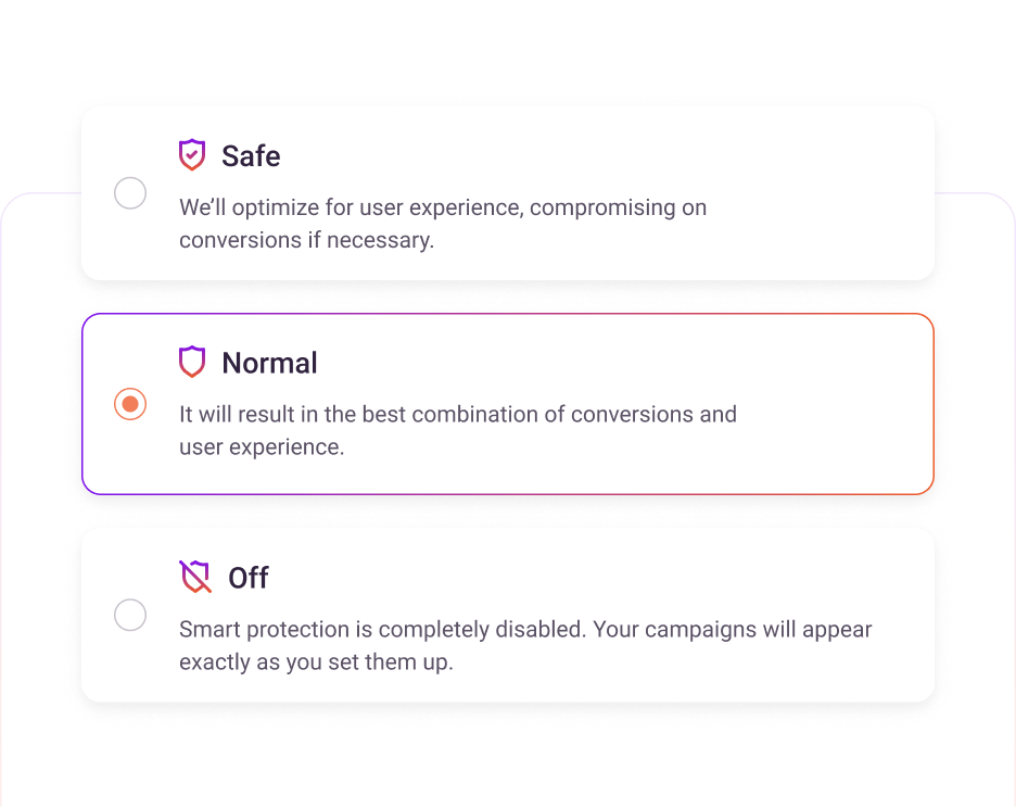 User Experience Optimizer - Safe, Normal, Off settings