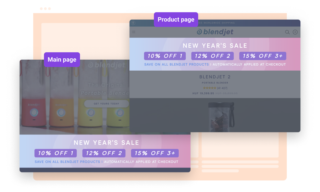 Show limited-time offers consistently throughout your site