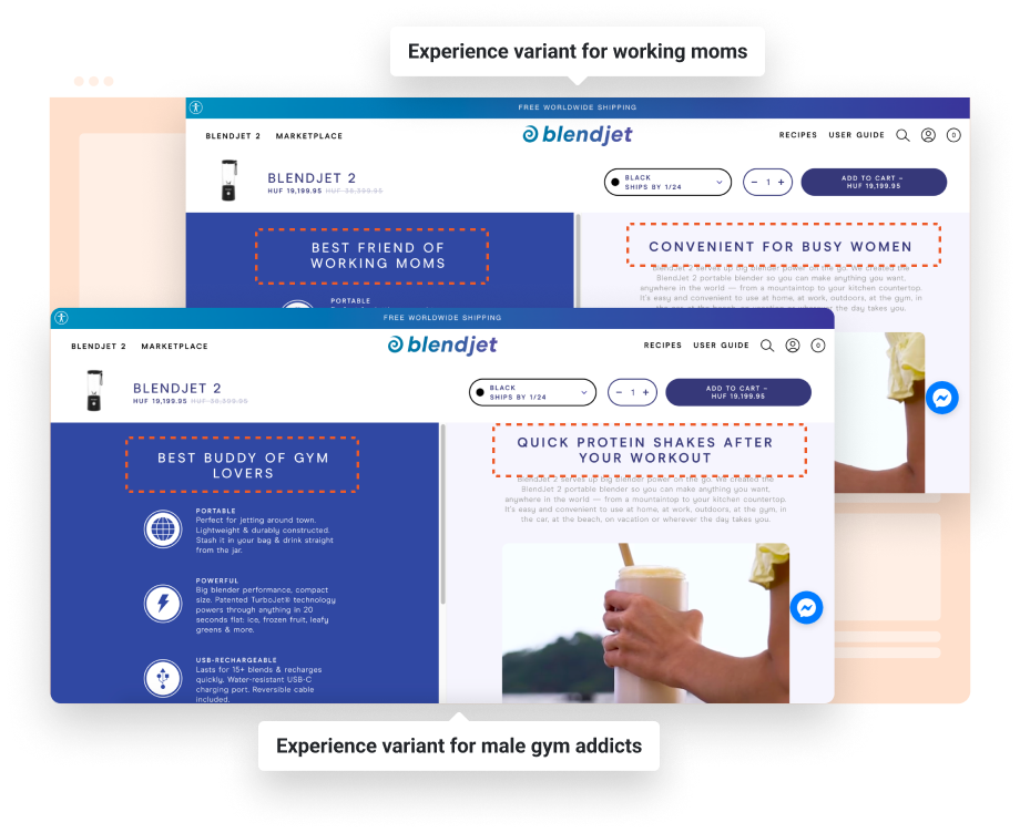 Display personalized offer based on demographics