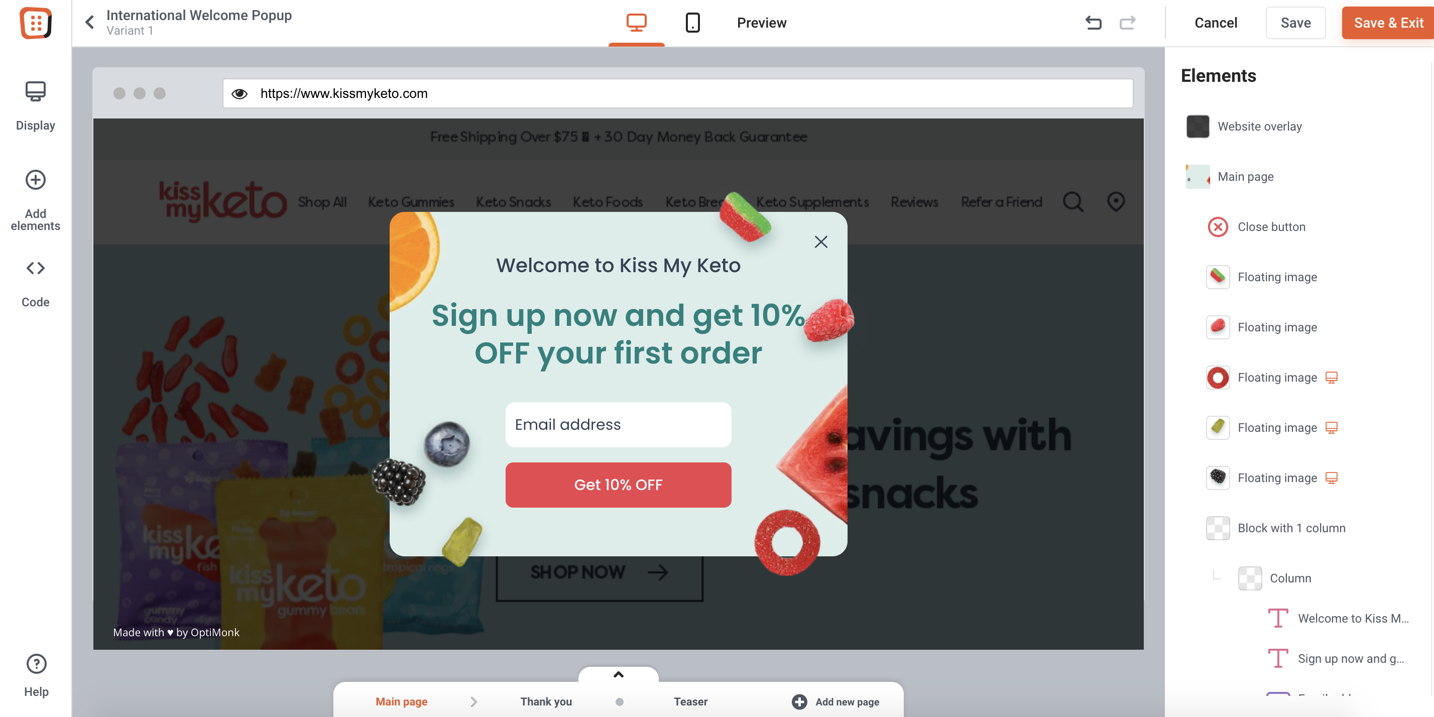 Create a regular welcome popup