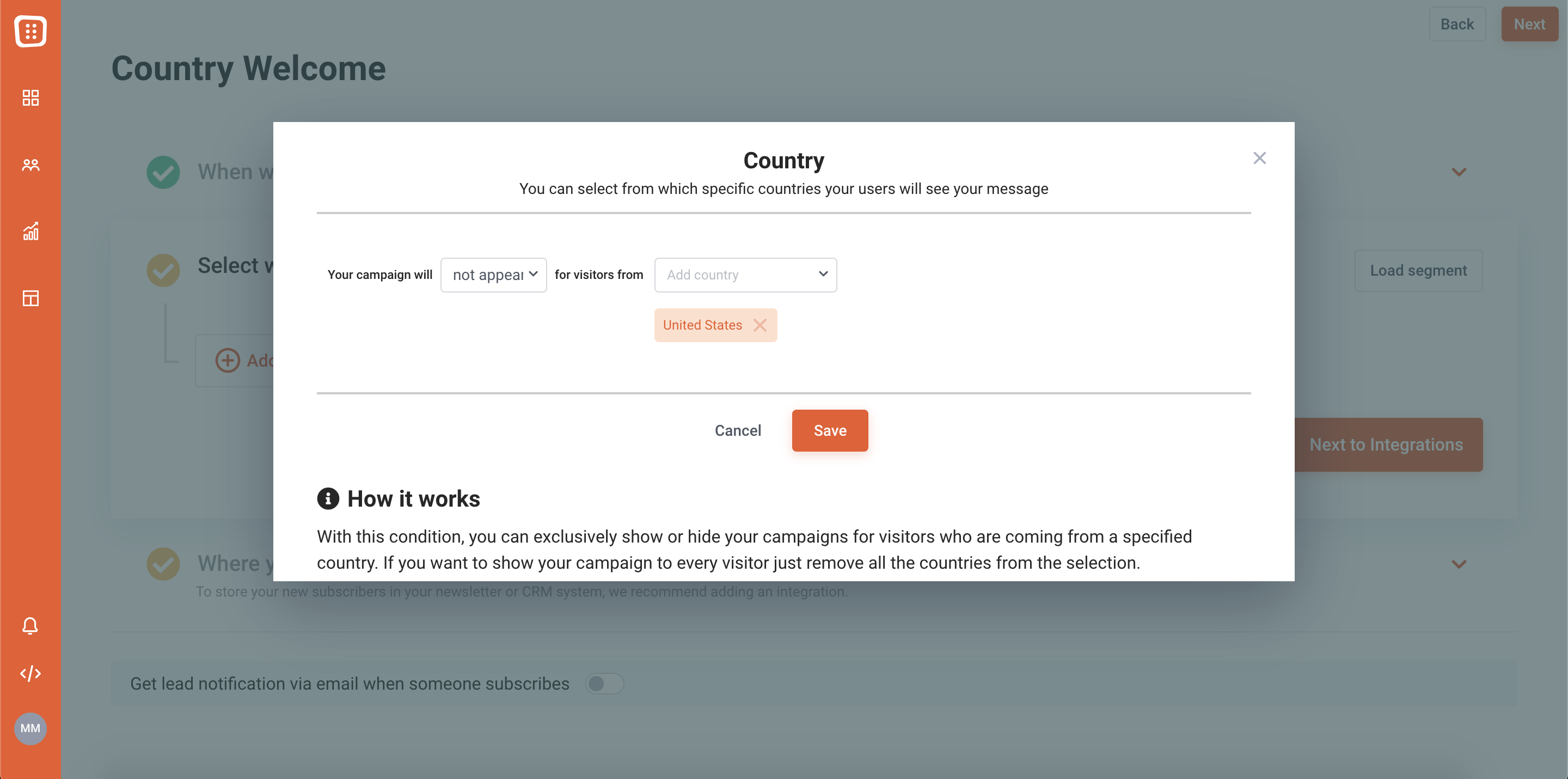 Exclude the main country